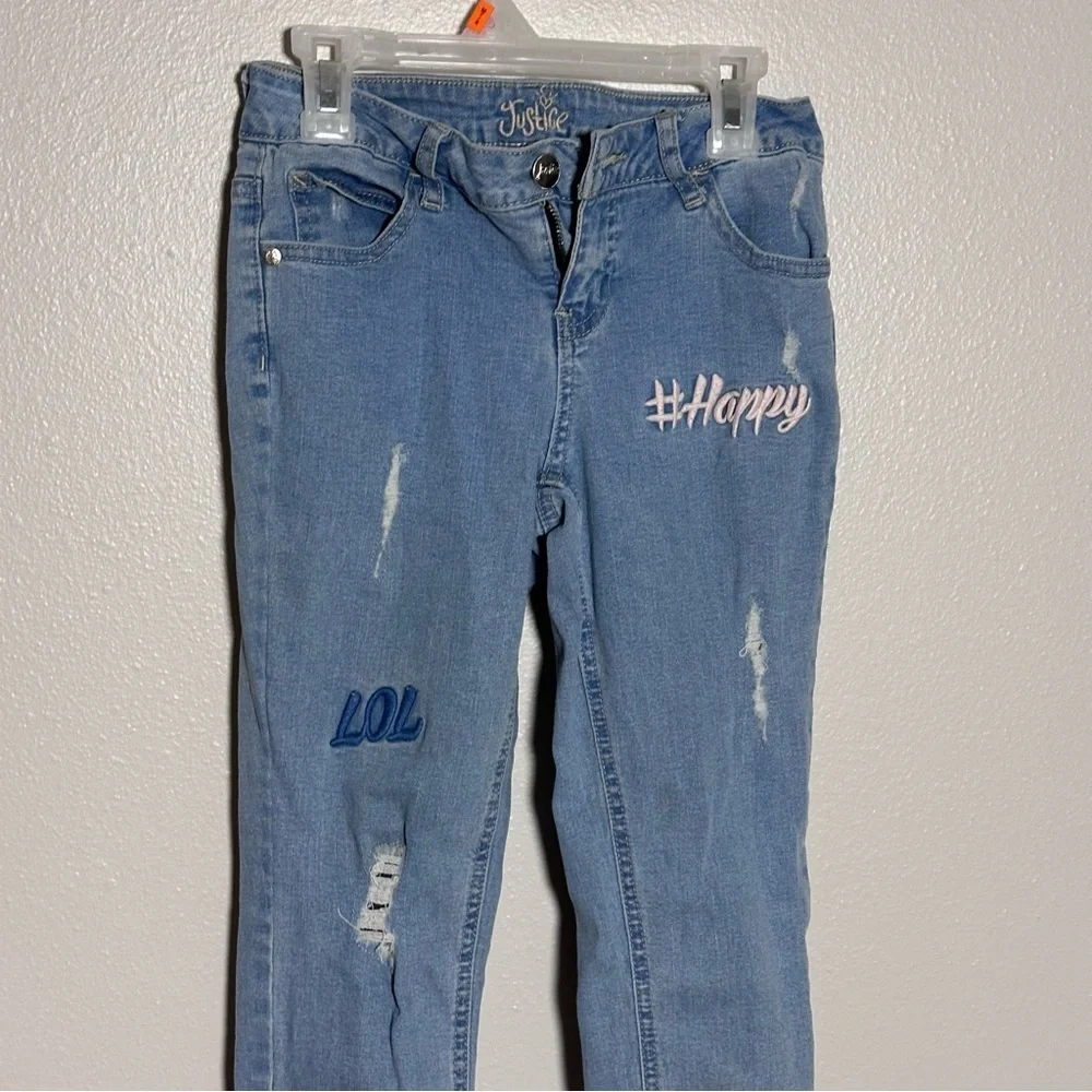 Justice Kids Girls Denim‎ Light Blue Simply Low Jegging Jeans size 10.